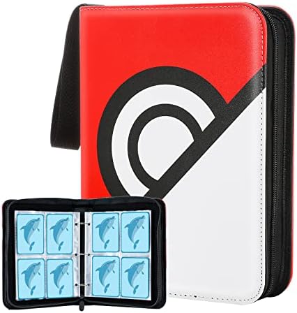 טימובו כרטיס קלסר מחזיק עבור כרטיסי משחק, מסחר כרטיס אוסף אלבום קלסר אחסון נרתיק עם 4-כיס דפים מחזיק עד
