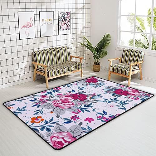 זוחל שטיח מקורה משחק מחצלת פרחים בצבעי מים אדום ורוד לסלון חדר שינה חינוכי חינוך חינוכי שטיח שטיח 60x39