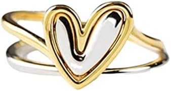 להקת טבעות לנשים לבת ואמא לב בצורת טבעת מעודן טבעת יום הולדת מתנה לאמא מתנה בשבילה אהבת טבעת נשי לב בצורת אמריקאי