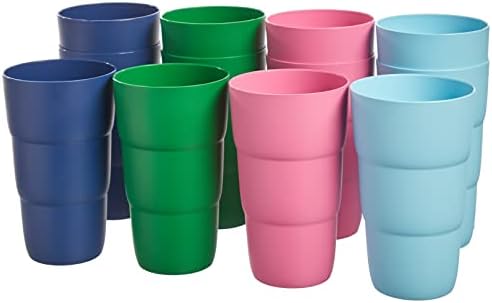 סונומה אקרילית אמריקאית 20 אונקיות כוסות מים בלתי שבירות מפלסטיק הניתנות לגיבוב ב -4 צבעים שונים / סט של 12