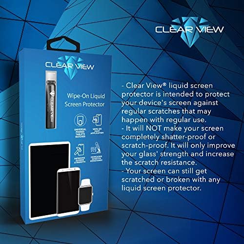 קלירוויו נוזל זכוכית מסך מגן / מכסה עד 4 מכשירים / עבור כל טלפונים חכמים טבליות ושעונים לנגב על ננו הגנה-בקבוק