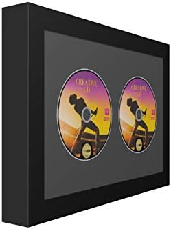 מסגרות תמונה יצירתיות 8 x 12 מסגרת דיסק תקליטור כפול עם עמידה עצמית שחורה או תצוגת קיר