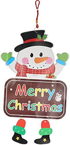 שלטי דלת שלג של חג המולד של פיליפאן שלט חג מולד שמח, קישוטי דלת חג המולד, דפוס איש שלג תלוי שלטי חג
