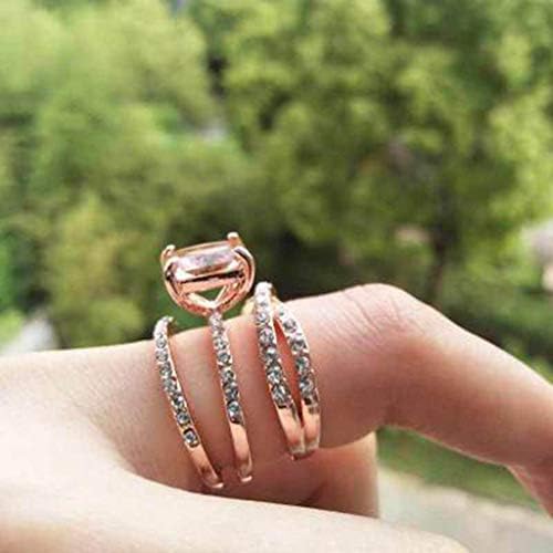 נשים של קריסטל כיכר טבעת פשוט טמפרמנט יהלומי טבעות רוז זהב טבעת הבטחת טבעות חתונה להקות