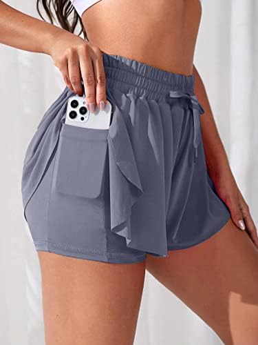 מכנסיים קצרים זורמים של Sogetdo לנשים חצאית ספורטיבית חצאית קצרה אימון כושר אימון מפעיל מכנסיים קצרים פרפר