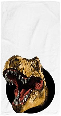 מגבות טרי מגבת פנים בד יד דינוזאור מצוירת לדינוזאור לחדר אמבטיה-ספא-מטען רב-תכליתי, רך, יבש במהירות 30X15