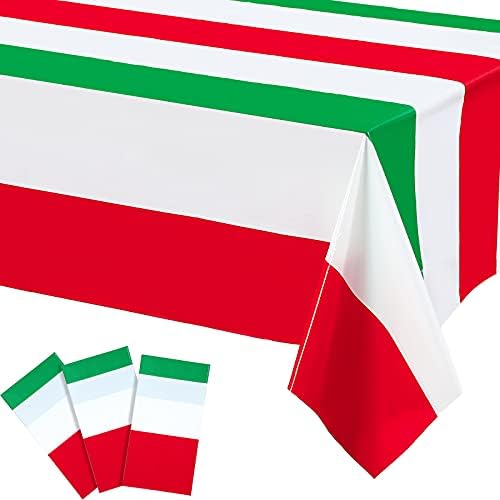 3 חתיכות איטלקי דגל מלבני מפת שולחן קישוטי פלסטיק אדום לבן וירוק איטלקי דגל עיצוב שולחן כיסוי למסיבה משפחתי