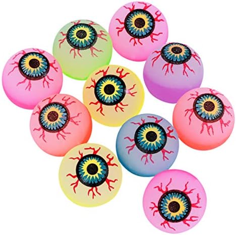 כדורים קופצניים נובעים בתפזורת 10 יחידות ליל כל הקדושים גלגלי עיניים מזויפים מקפצים זוהר גלגל עיניים