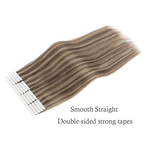 תוספות שיער טבעי 20 יחידות 50 גרם אריזה משיי ישר בלתי נראה חזק שיער קלטת בתוספות 22 אינץ צבע צבע עמ