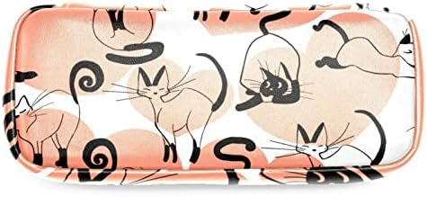 תיקי קוסמטיקה של Tbouobt תיקי איפור לנשים, שקיות טיול איפור קטנות, חתול מצויר מופשט מקסים