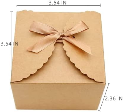קופו חום קופסות מתנה 20 יחידות קטן פרימיום קראפט אריזת מתנה עם מכסה להווה, תיבת הקאפקייקס, שושבינה