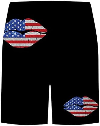 מכנסיים קצרים של יום העצמאות לחוף לגברים הדפס דגל מפוספס מכנסיים קצרים נמתחים קיץ מזדמן של מכנסיים מהיר