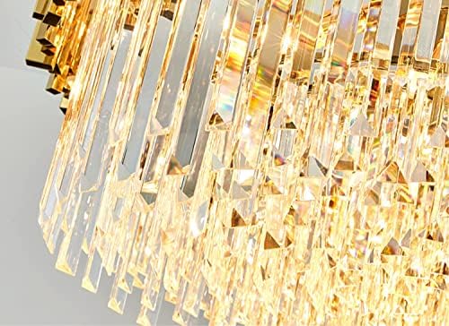 מודרני זהב נברשת קריסטל נברשות 15 אורות 31.5 גדול נברשת תאורה קבועה סלון נברשות אוכל חדר לופט תליית שרשרת נורדי
