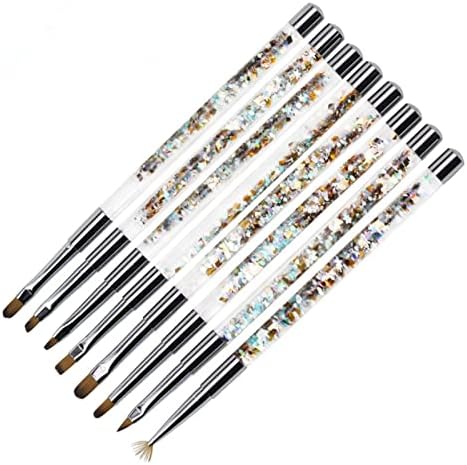 קריסטל עטים בר נייל מברשת סט אקריליק נייל אמנות ג ' ל גילוף מברשת גליטר עט יופי מניקור מברשת עט