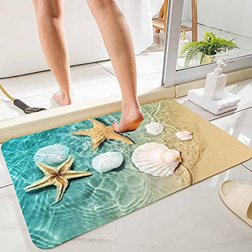 שטיחי אמבטיה ללא החלקה ספוג קצף לאמבטיה, מחצלת פלנל עמידה שטיח בהיר בהדפס 3 ד', מחצלות פינוי מים