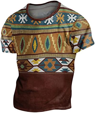 ZHDD חייל חולצות שרוול קצר לרחוב אופנה Mens 3d Aztec אופנה גרפית טי צמרות רטרו שריר טשטוש טניס חולצת טניס