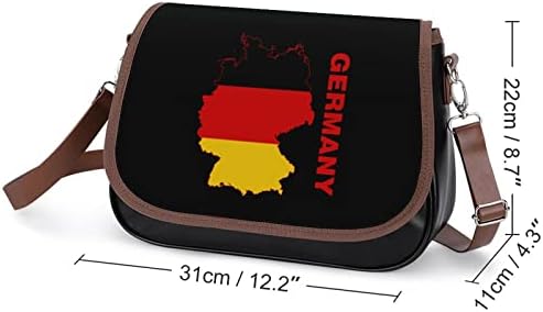 דגל מפת דגל של גרמניה עור בינונית כתף אופנה לאופנה קז'ס גוף קרוס עם רצועה