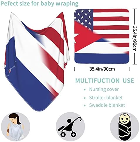 דגל אמריקאי ודגל קובה שמיכה לתינוק מקבלת שמיכה לעטיפת כיסוי חוט של תינוקות של תינוקות