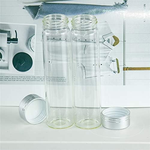 NOBRAND 60 מל 30x120 ממ בקבוק זכוכית שקוף בקבוקי זכוכית בקבוקי אחסון זכוכית עם כיסוי אלומיניום