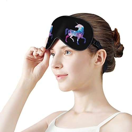 גלקסי חד קרן מסכת שינה עמידה מכסה עיוות עיוור עיוות עין עם רצועה מתכווננת לגברים נשים