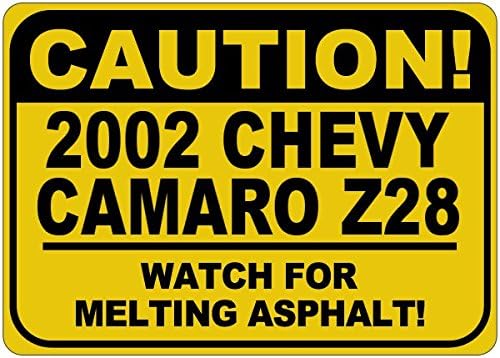 2002 02 Chevy Camaro Z28 זהירות שלט אספלט - 12 x 18 אינץ '