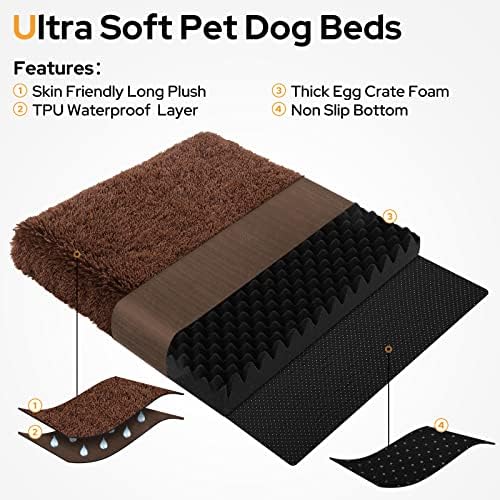 ביתרעיונות מיטת כלב לכלבים גדולים, רך קטיפה כלב ארגז מיטות, אורטופדי ביצת ארגז קצף מיטה עם נשלף עמיד למים כיסוי
