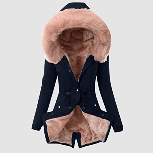 מעילי חורף לנשים 2022 פו פרווה מרופדת ז'קט לבוש חיצוני קל משקל קלה מעיל פארקה מעיל צמר מעיל ברדס גדול