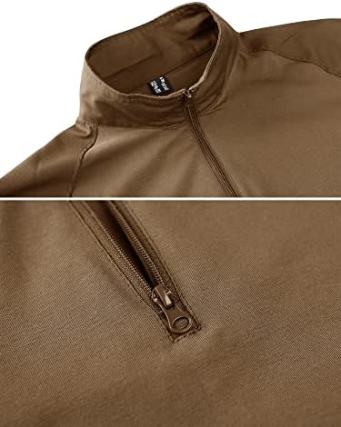 חולצות צבאיות של טאקוואסן חולצות צבאיות רזה כושר סוודר שרוול ארוך 1/4 חולצת טריקו רוכסן