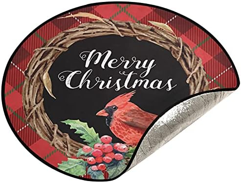 ציפורי חג מולד משובצות אדומות 20201225 מחצלת עץ חג המולד עץ עץ עץ עץ עמד