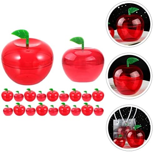 Sewroro 20 pcs תפוחים אדומים מיכל פלסטיק קופסאות ממתקים מתנדנדים תפוחים קישודים הניתנים למילוי