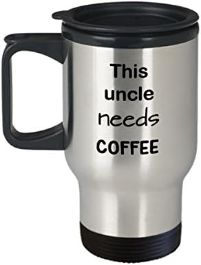 מתנת ספל נסיעות של דוד, הדוד הזה זקוק לקפה, 15 גרם ספל קפה נירוסטה עם מכסה, מתנה לספל חידוש, כוס קפה