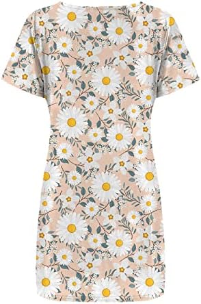 שמלות חולצת טריקו של HGCCGDU לנשים לנשים אופנת קיץ 2023 שמלת נדנדה כושר רופפת שמלת טוניקה נוחה