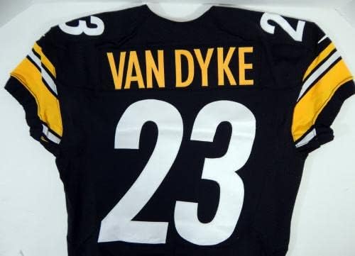 2013 פיטסבורג סטילרס Demarcus van Dyke 23 משחק הונפק ג'רזי שחור 40 86 - משחק NFL לא חתום בשימוש בגופיות
