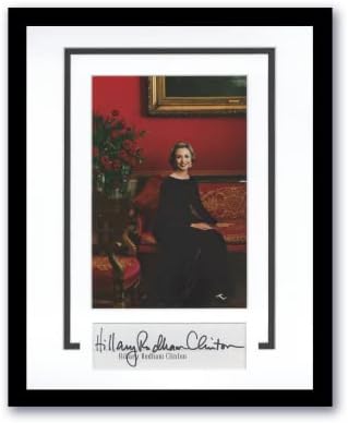 הילרי רודהאם קלינטון חתימה חתומה תמונה מותאמת אישית ממוסגרת 11 על 14 תצוגה אקואה לואה