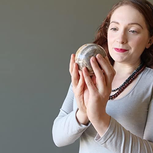 גבישי סאטן אראגוניט כדור אישיות חיה אמן סטון בדולח בכדור 3.0-3.25 אינץ '
