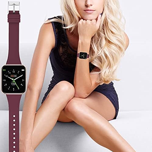 Smaate Slim Silicone Watch Band תואם ל- Yamay 022 ו- Asptk LW11 Smartwatch, רצועת החלפה לנשים, שחרור מהיר