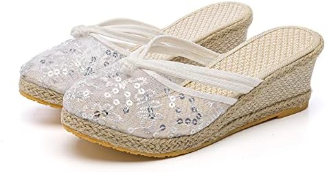 נעלי בית לנשים מקורות חיצוניות חוצה אבזם פלטפורמה טריז מגניב רשת נצנצים רשת נשימה נושמת סנדלי כפכפים קיץ