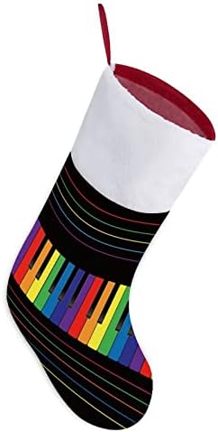 מקלדת פסנתר צבעונית גרב חג המולד גרבי חג המולד עץ אח תלייה גרביים עם קישוט שרוול קצר לפלאש למסיבת חג ביתי