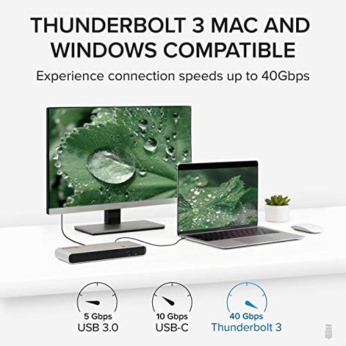 Thunderbolt 3 עגינה תואם ל- MacBook Pro ו- Thunderbolt 3 יח '