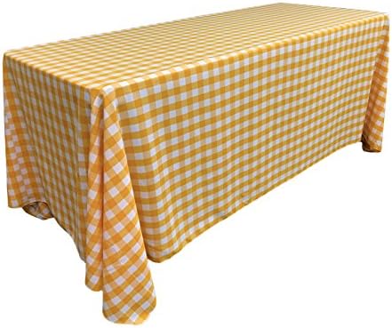 La Linen Gingham שולחן שולחן - מפת שולחן משובצת למסיבות, פיקניקים ועוד - שולחן בית חווה - מפת שולחן