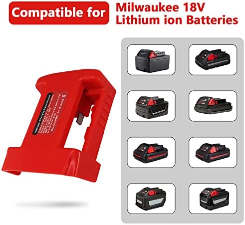 מתאם USB של Tepulas עבור Milwaukee M18 18V סוללה, מתאם סוללות יציאת יציאה של 2 יחידות