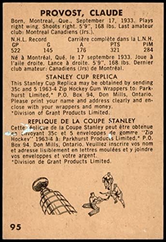 1963 Parkhurst 95 Claude פרובוסט מונטריאול קנדינס GD+ Canadiens