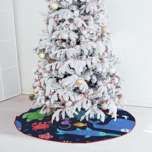 חצאית עץ חג המולד של ים מתחת למים מחצלת עץ רכה לקישוטים למסיבות חג 30 x30