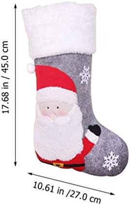 Happyyami חג המולד תלויים גרביים קריקטורה סנטה קלאוס דפוס פתית שלג גרביים שוקולד ממתקים מחזיק