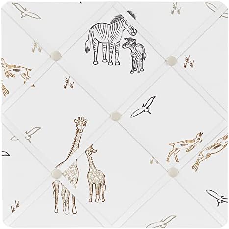 מתוק ג ' וג 'ו עיצובים ג' ונגל ספארי בעלי חיים בד זיכרון תזכיר תמונה לוח מודעות בז 'חום אפור חום שחור ולבן
