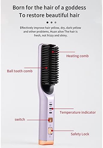 XDKLL מחממים מברשת שיער ישר סטיילינג מהיר שיער נייד מגהצים שטוחים מסרק יישור USB טעינה טעינה