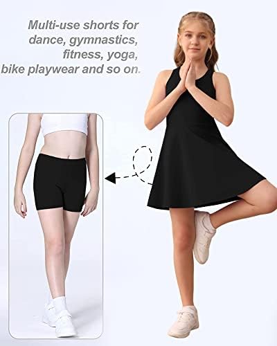 אורג ' למיר בנות ללא שרוולים טניס שמלת ילדים ראסרבק גולף שמלת תלבושת בית ספר ספורט שמלות עם מכנסיים קצרים