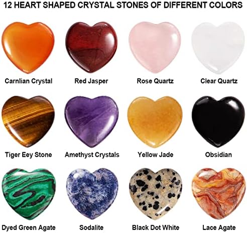 12 יחידות טבעי לב ריפוי גבישי לב אהבת סט 0.8 אינץ לב בצורת קריסטל אבנים עבור צ ' אקרה רייקי איזון מדיטציה עיסוי