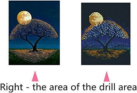 רקמת יהלומים, 5 ציורי רקמת יהלומים מלאכותיים שהודבקו עשה זאת בעצמך ציור יהלומי תפר צלב אור ירח עץ