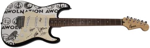 להקה מלאה חתומה חתימה בגודל מלא מותאם אישית יחיד במינו פנדר סטרטוקסטר גיטרה חשמלית עם ג 'יימס ספנס ג' יי. אס.